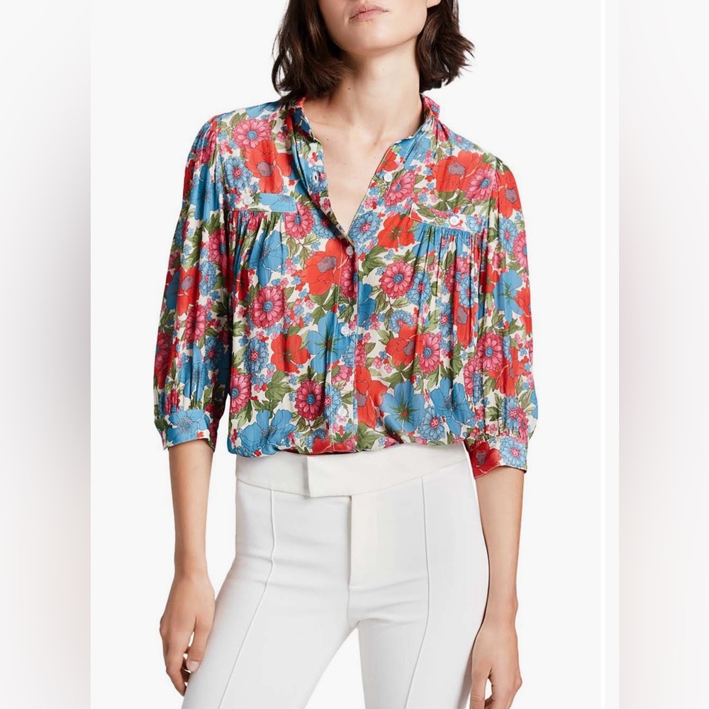 Smythe Floral Pocket Top, M, worn once